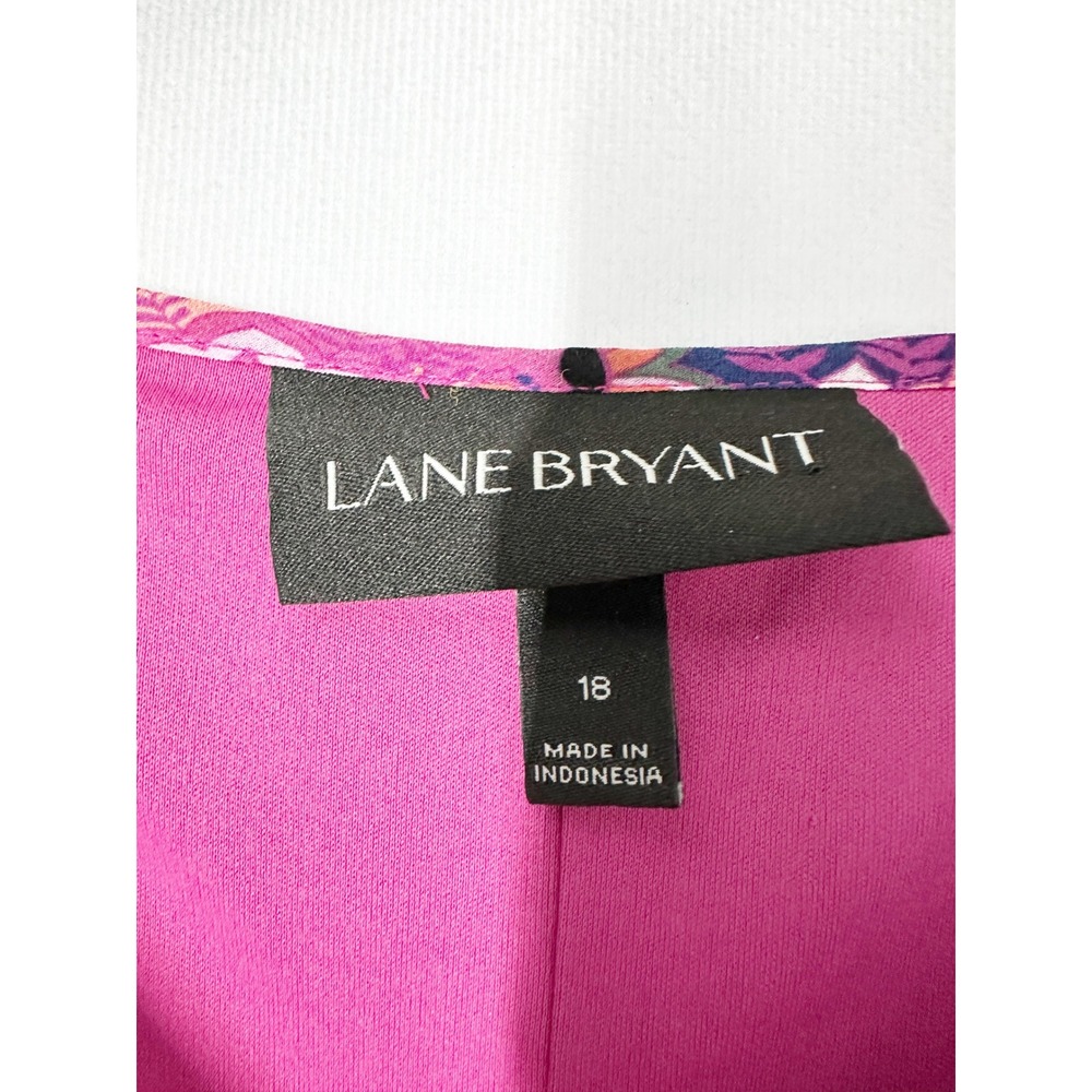 Lane Bryant Cold Shoulder Lace Trim Pink Paisley Maxi Dress Women's Size 18 - Picture 6 of 13